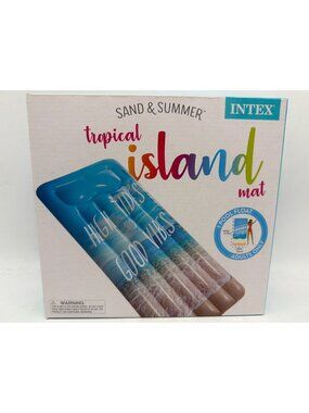 Sand & Summer Tropical Island Mat Pool Float By Intex 67" X 30" For Adults High
